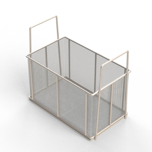 Anysizebasket Rectangular Wire Mesh Basket: 10Lx6Wx6H, 304 SS, 3/16 Rod Frame, Stacking Handles, Mesh: 4 x .063 TMT-100060060-A04S - main
